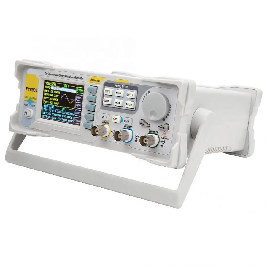 جهاز FY6900 الجديد ثنائي القنا - مراجعة Dual Channel Arbitrary Waveform Function Generator 60Mhz وسعره