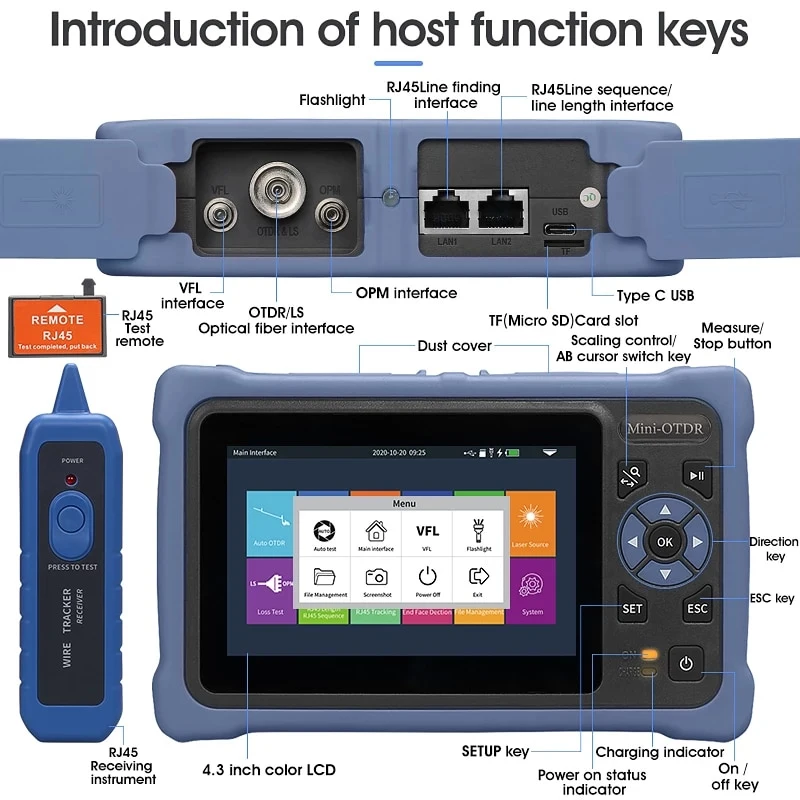 جهاز Novker 12 في 1 صغير OTDR  - مراجعة Optical Time Domain Reflectometer Otdr 1310 1550Nm وسعره