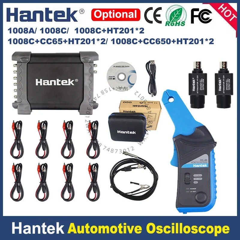 جهاز تشخيص السيارات Hantek 100 - مراجعة Automotive Diagnostic Oscilloscope 8 Channel وسعره